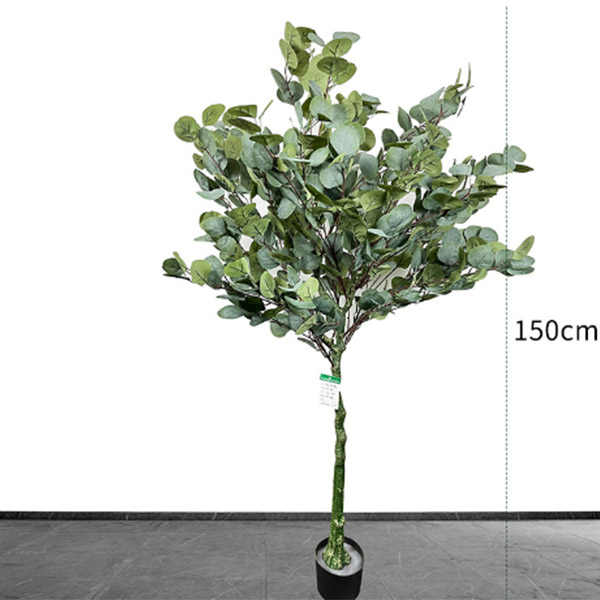 Fabriek Custom Spring 1.5m Kunstmatige groene plant eucalyptus met 11 bladeren