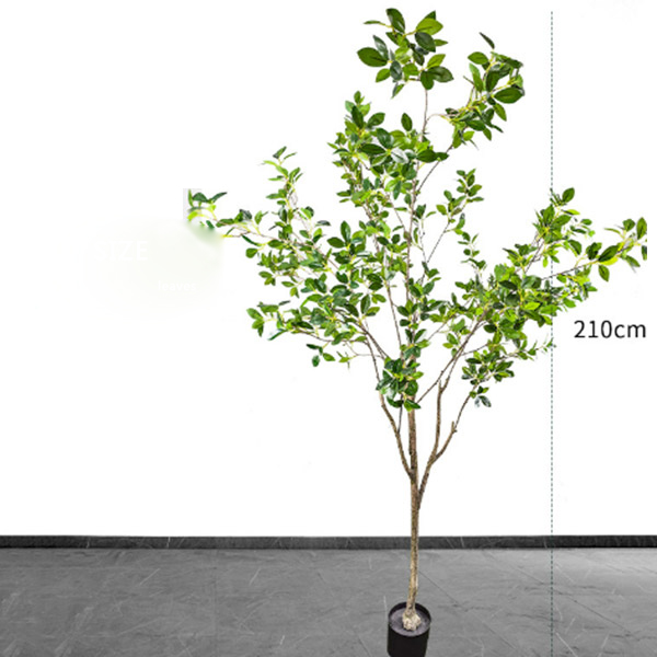 Customized 210cm Artificial small mountain tea tree with 8 Leaves