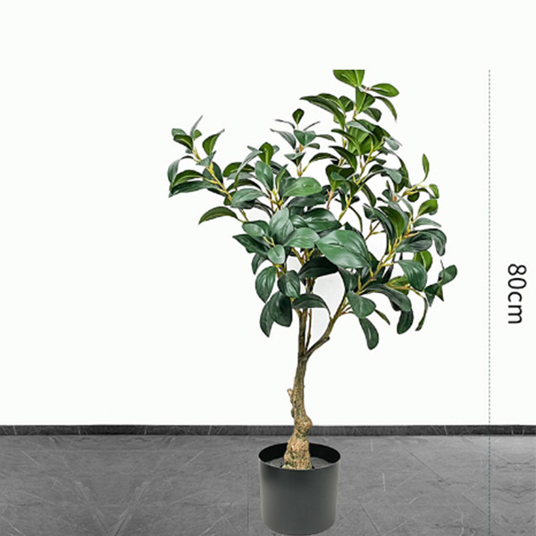 Factory Custom 80cm Artificial  Bean Tree with 3 Leaves