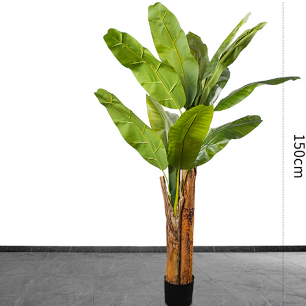 Manufacturer 1.5m Two Pole Artificial Banana Tree with 14 Banana Leaves