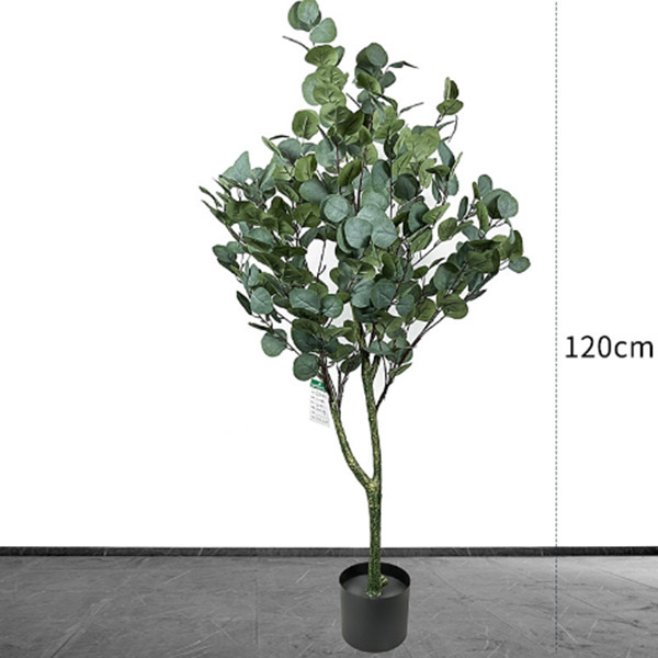 Wholesale Autumn color 1.2m Artificial green eucalyptus with 6 leaves